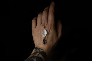 Blackberry leaf & Blue Kyanite pendant