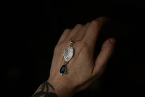 Blackberry leaf & Blue Kyanite pendant