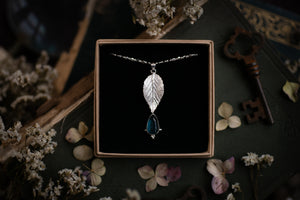 Blackberry leaf & Blue Kyanite pendant