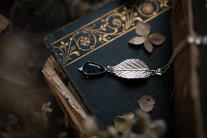 Blackberry leaf & Blue Kyanite pendant