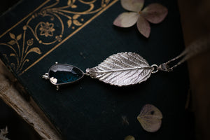 Blackberry leaf & Blue Kyanite pendant