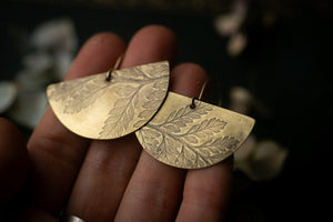 Fern leaf statement earrings ~ For Magic, Protection & Healing