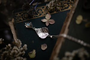 Birch leaf & Labradorite doublet pendant