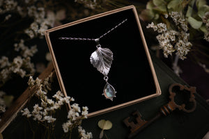 Birch leaf & Labradorite doublet pendant