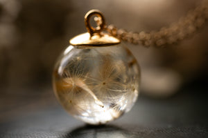 Gold Vermeil dandelion wish pendant