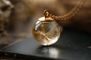 Gold Vermeil dandelion wish pendant