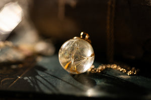Gold Vermeil dandelion wish pendant