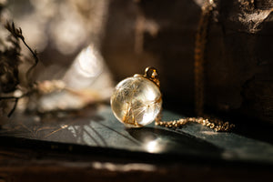 Gold Vermeil dandelion wish pendant
