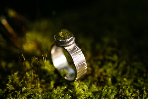 River Birch ring ~ with Peridot