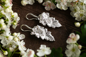 Hawthorne blossom bower earrings ~ Sterling Silver
