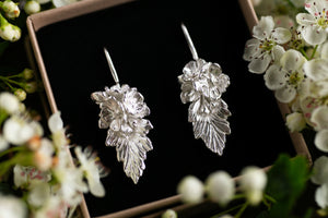 Hawthorne blossom bower earrings ~ Sterling Silver