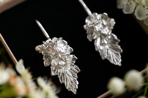 Hawthorne blossom bower earrings ~ Sterling Silver