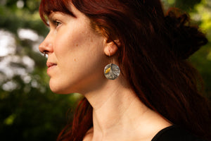 Hawthorne leaf earrings with 24k gold