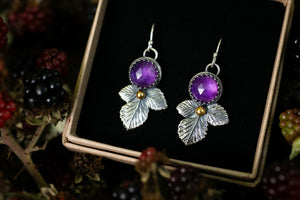 Amethyst Blackberry drop earrings ~ for Healing,  Protection & Resilience