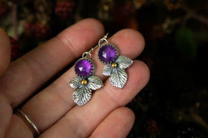 Amethyst Blackberry drop earrings ~ for Healing,  Protection & Resilience