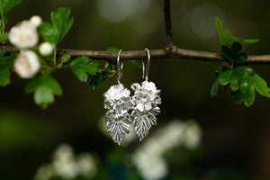 Hawthorne blossom bower earrings ~ Sterling Silver
