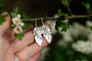 Hawthorne blossom bower earrings ~ Sterling Silver