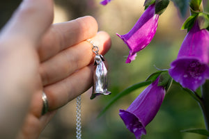 Hand-sculpted Foxglove pendant ~ Herb of the fairy women