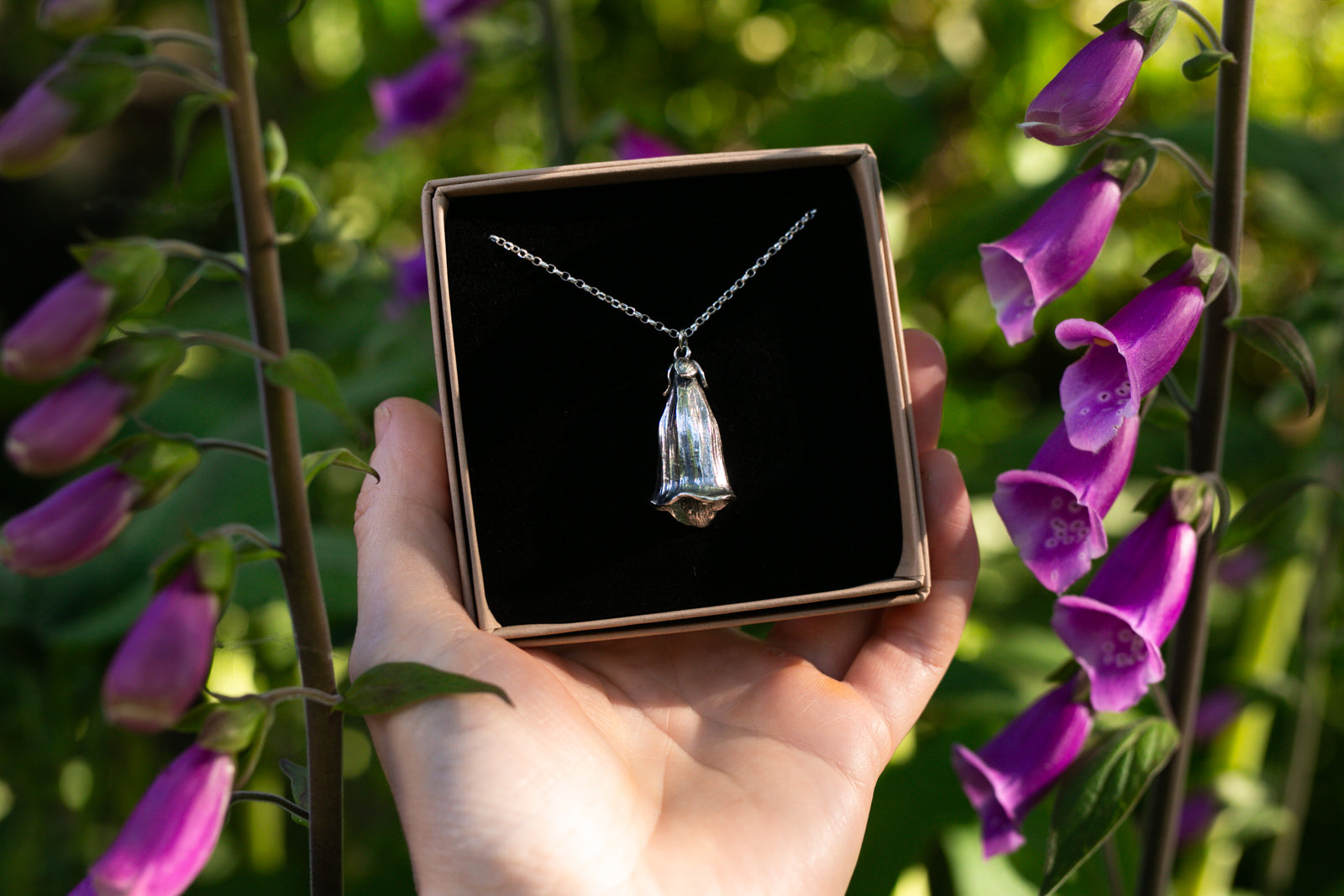 Hand-sculpted Foxglove pendant ~ Herb of the fairy women