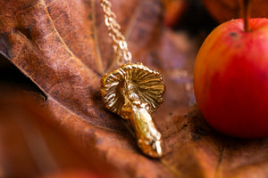 Gold Pookie pendant ~ Fly Agaric mushroom