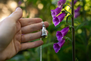 Hand-sculpted Foxglove pendant ~ Herb of the fairy women