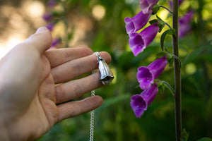 Hand-sculpted Foxglove pendant ~ Herb of the fairy women