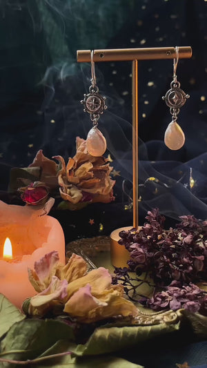 Moon & Star Pearl teardrop earrings