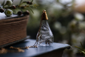 Dandelion bottle pendant
