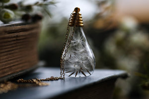 Dandelion bottle pendant