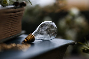 Dandelion bottle pendant