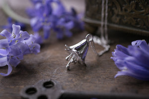 Hand-sculpted Bluebell pendant ~ For Gratitude, Kindness & Loyalty