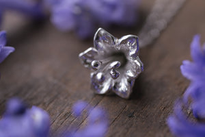 Hand-sculpted Bluebell pendant ~ For Gratitude, Kindness & Loyalty
