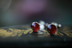 Autumn Blackberry leaf stud earrings