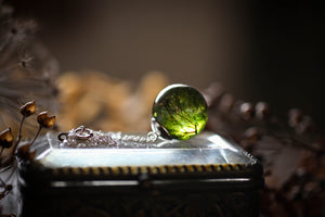 Forest moss droplet necklace