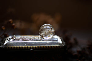 Silver dandelion wish pendant