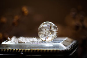 Silver dandelion wish pendant