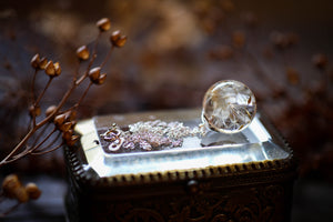 Silver dandelion wish pendant