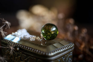 Forest moss droplet necklace