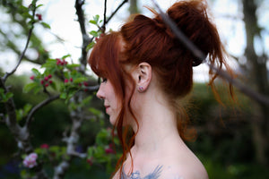 Autumn Blackberry leaf stud earrings