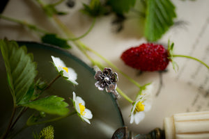 Wild Strawberry blossom ring ~ For Goodness & Luck