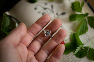 Wild Strawberry blossom ring ~ For Goodness & Luck