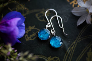 Turquoise hydrangea petal earrings