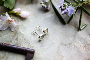 Small earring studs with pressed flowers