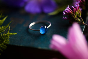 Turquoise hydrangea stacking ring